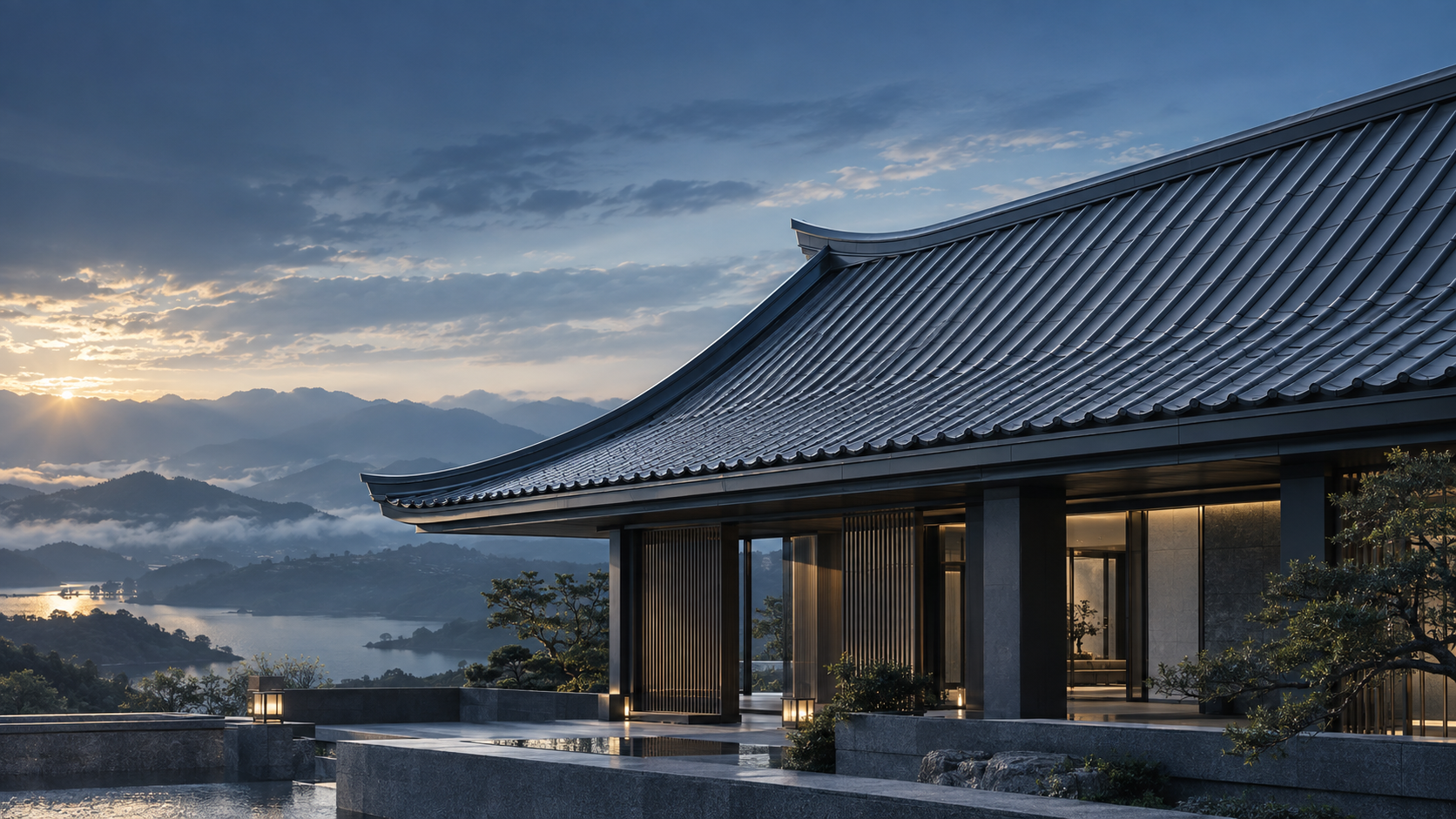 长城铝瓦建筑应用示意