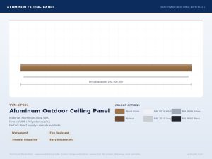 Aluminum Outdoor Ceiling Panel YYM-CP001 profile drawing