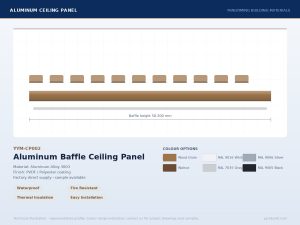 Aluminum Baffle Ceiling Panel YYM-CP002 profile drawing