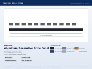 Aluminum Decorative Grille Panel YYM-GP001 profile drawing