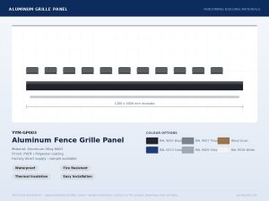 Aluminum Fence Grille Panel YYM-GP003 profile drawing
