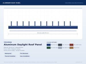 Aluminum Daylight Roof Panel YYM-RP008 profile drawing