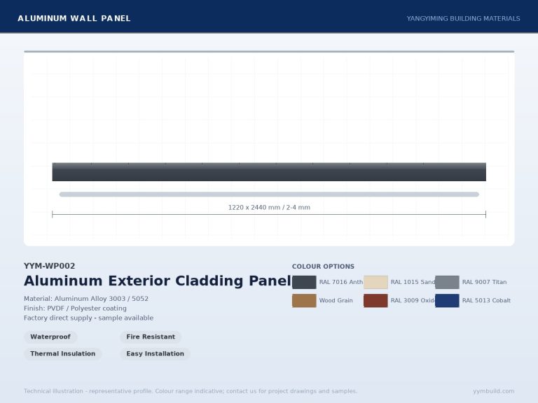Aluminum Exterior Cladding Panel YYM-WP002 profile drawing